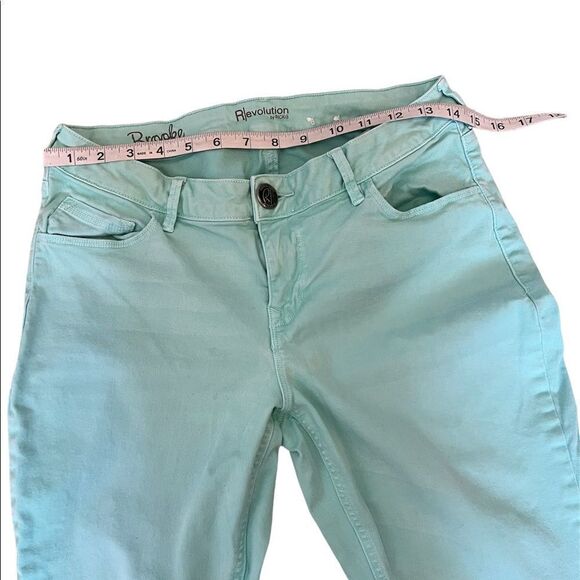 REVOLUTION By RICKIS Patel Blue Cropped Straight Leg Stretch Cropped Pant 28 - Picture 5 of 8